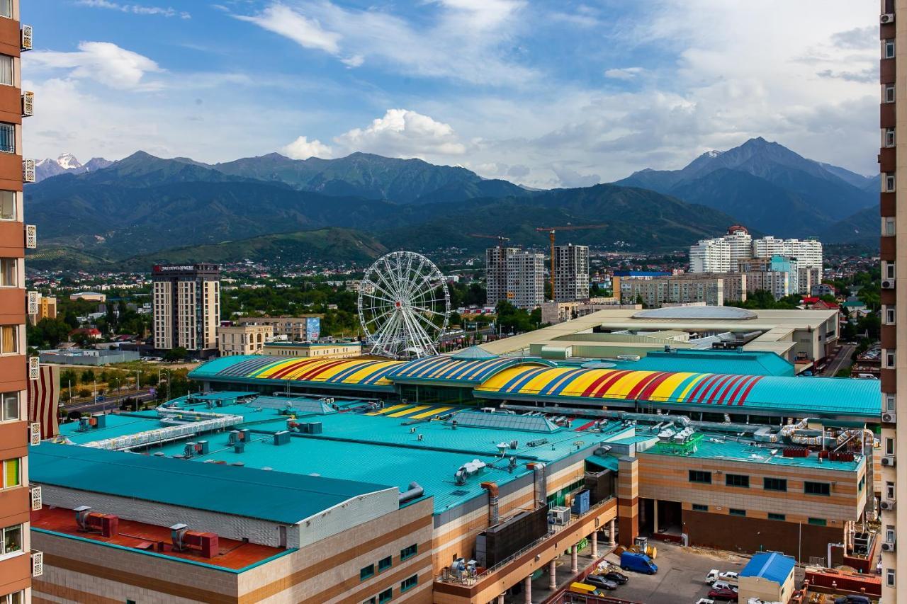2 Ком Студия На 18 Этаже С Панорамным Видом На Горы В Жк Мега Тауер Almaty Bagian luar foto